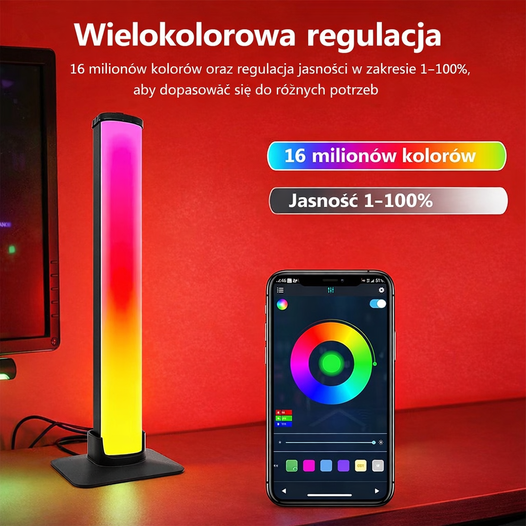 Kolumny LEDowe RGB™ – Inteligentne Podświetlenie TV z Synchronizacją Muzyki