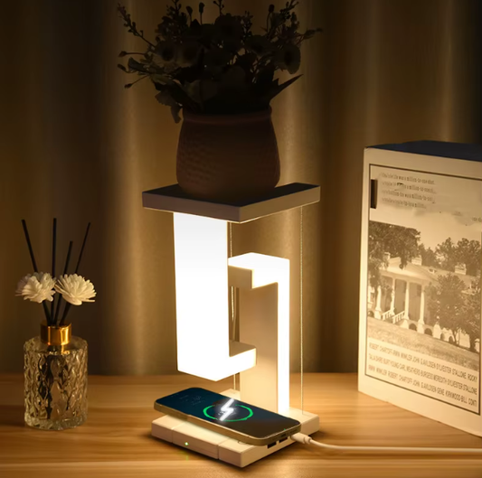 Lampka unosząca się z ładowarką bezprzewodową 10W, dekoracja do sypialni biura